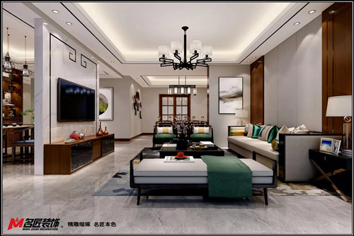 遂宁101-200平米新中式风格金域央墅室内装修设计案例